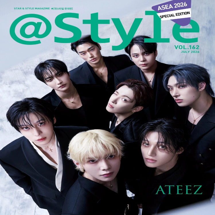 Magazine cover featuring ATEEZ with 'Style' branding and 'ASEA 2026' text.