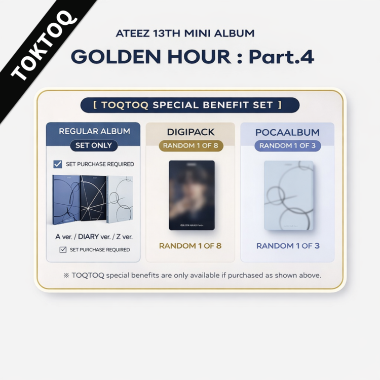 [PRE-ORDER] ATEEZ - GOLDEN HOUR : Part.4 [13th Mini Album - TOKTOQ Set Ver.]