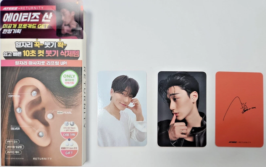 ATEEZ x RETURNITY – OliveYoung Acupressure Earring Stickers with San Photocard