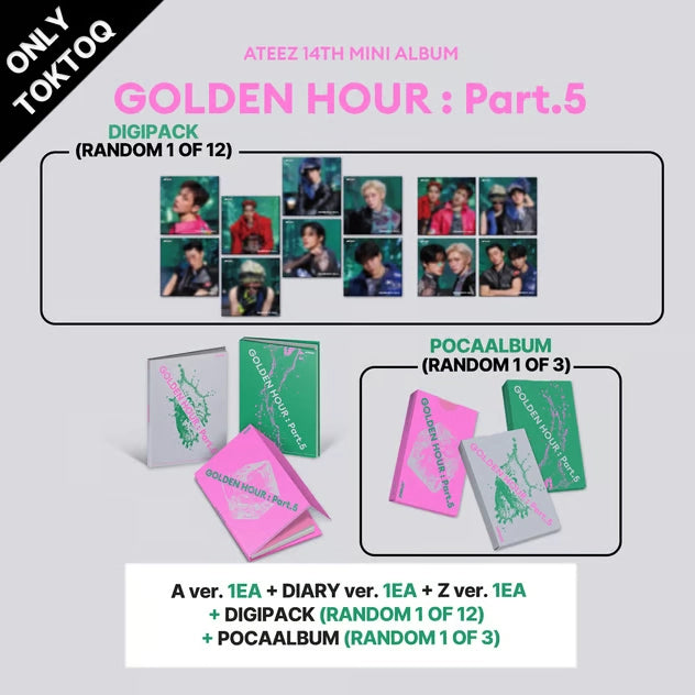 [PRE-ORDER] ATEEZ - GOLDEN HOUR : PART 5 [14th Mini Album - TOKTOQ Set]