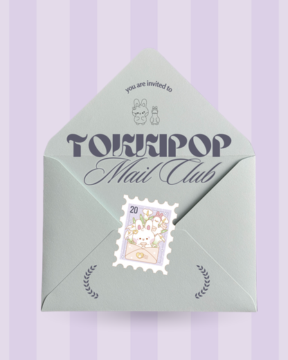 K-pop mail club subscription with exclusive TokkiPop artwork and official album inclusions