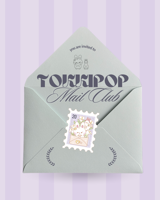 K-pop mail club subscription with exclusive TokkiPop artwork and official album inclusions